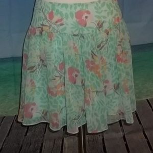 GAP Floral Sheer Lined Full Woman's Skirt-4,NWT